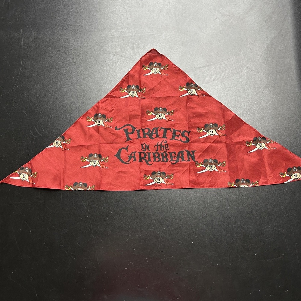 Disney Cruise Line Headscarf‎ Womens One Size Red Pirates Caribbean Mickey Mouse